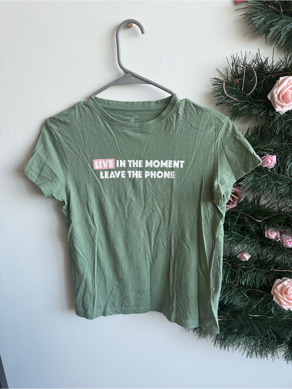 Primark Sage Green Graphicyy Tee
